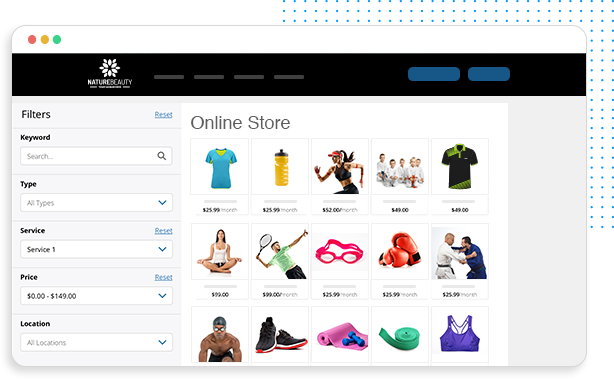 screenshot of online store 
